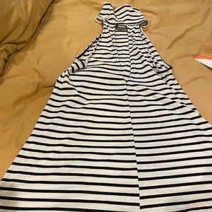 Audrey 3+1 striped high neck swing dress